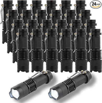 KunHe 24 Pack Small Mini Single Mode Led Handheld Flashlights Aa Battery 1 Mode Flashlight Powerful