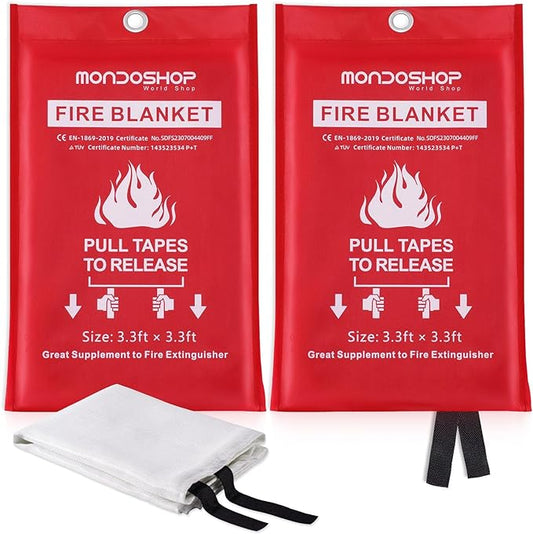Fire Blankets Emergency for Kitchen Home - Emergency Fire Retardant Blanket for Home Fireproof Blanket for Camping, Grill, Car, Office, Warehouse, School, Picnic, Fireplace