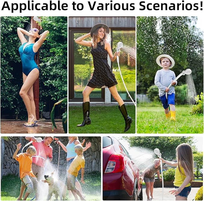 Outdoor Camping Shower, 7800mAh Outdoor Camp Shower Pump, Rechargeable Electric Shower Pump with Intelligent Digital Display, Powered by Rechargeable Battery for Camping, Hiking, Traveling, Orange
