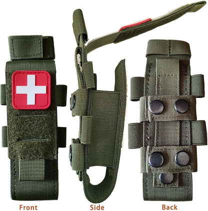 Laser Cut Molle Tourniquet Holder Pouch Tactical First Aid Kit Trauma Medical Shear Pouch Pen&Flashlight Holder IFAK TP Duty Belt Loop