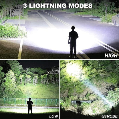 MIXILIN Rechargeable LED Flashlights High Lumens, 990,000 Lumens Super Bright Flashlight with 7 Modes, Powerful Multifunctional Flashlights for Home Camping Emergencies - 2 Pack