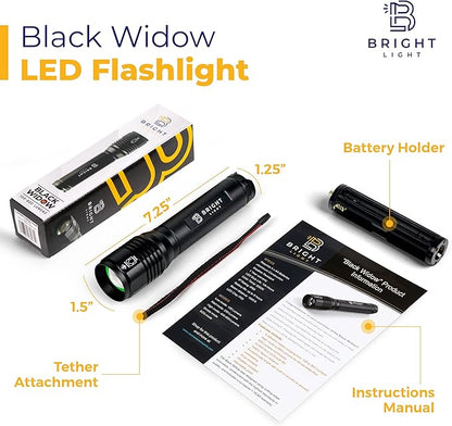 Bright Light Tactical Flashlight - Battery Powered AA Flashlight, 1200 Lumens, 5 Modes, P50 LED, High Contrast, Won't Get Hot, Zoom, Weatherproof, Billet Aluminum, Ideal for Camping and Emergency