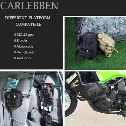Rip-Away EMT Pouch Molle Pouch Ifak Pouch Medical First Aid Kit Utility Pouch 1000D Nylon Carlebben (with Medical Supplies)