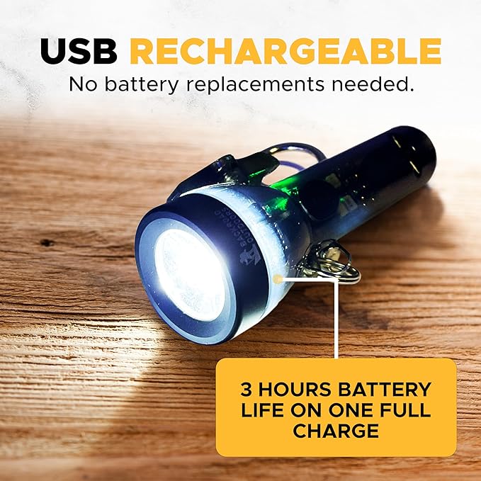 Multifunctional Portable 200 Lumen Rechargeable Keychain LED Flashlight