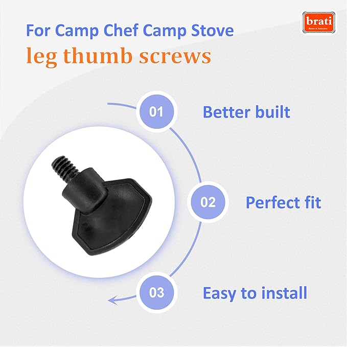 Replacement Plastic Stove Leg Thumb Screws for Camp Chef Stove EX60,DL60,CT32,CC60,TB90,SHPRL,SL-30L, 6 Pack