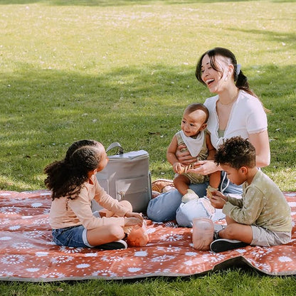 Little Unicorn Outdoor Family Picnic & Beach Blanket, Water-Resistant, Compact Fold, Large Size, 5 x 7 feet, (Sun Baked)