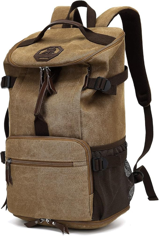 Gym Duffle Bag Backpack 4-Way Vintage canvas with Shoes Compartment for travel Sport Hiking laptop (Vintage coffee) X-Large