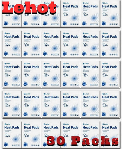 Heat Patches for Pain Relief - 30 Pack Adhesive Heat for Targeted Pain Relief, Up to 12 Hours of Safe and Continuous Heat. Relief of Back, Shoulder, Waist Pain. Ideal for Outdoors and Travel