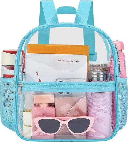 Oraben Clear Backpack for Stadium Events Clear Stadium Backpack 12x6x12 Bag (Nylon Shoulder Straps, Teal)