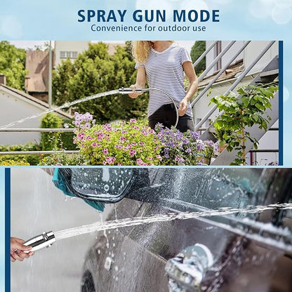 Portable Camping Shower Kit, Rechargeable 6000mAh Electric Outdoor Shower Pump, Upgrade High Pressure Shower Head Nozzle with Filter for Travel, Hiking, Car Washing, Pet Bath, Plant Watering