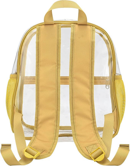 Oraben Clear Backpack for Stadium Events Clear Stadium Backpack 12x6x12 Bag (Enhanced Strap, Gold)