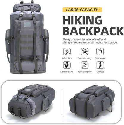 100L Hiking Camping Backpack Tactical Backpack for Men Large Survival Hunting Waterproof Backpack Molle Rucksack Military Camping Backpacking Daypack