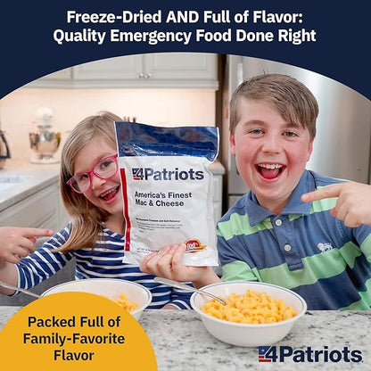 4Patriots 6-Month Survival Food Kit - Emergency Food, Freeze Dried Food, Designed To Last 25 Years, 1,424 Servings Of Breakfast, Lunch, Dinner, 270,080 Calories, Disaster-Resistant Packaging