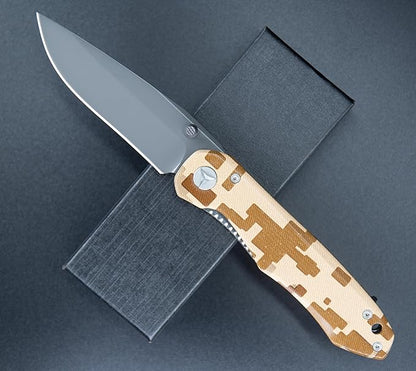 FD03 Folding Pocket Knife, 9Cr13MoV Stainless Steel Blade G10 Handle, Pocket Clip, EDC Knife for Men and Women, Camping Hunting Hiking Fishing Knives Tools (Black)