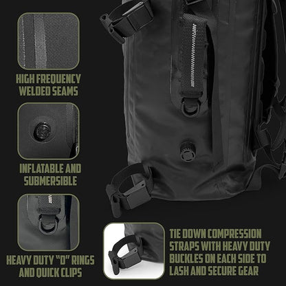 FIELDCRAFT Wayfarer Waterproof Rolltop Backpack Dry Bag for Outdoor, Water Sports, Kayaking, Boating, Camping, Hiking, Scuba Diving, Fishing, Beach, and Lake Activities