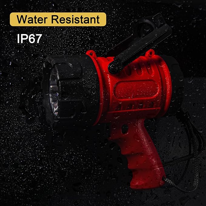 Rechargeable Spotlight Flashlights Super Bright 2000 Lumen Spot Light with 4 Modes Long Lasting Flashlight Searchlight and Flood Camping Flashlight