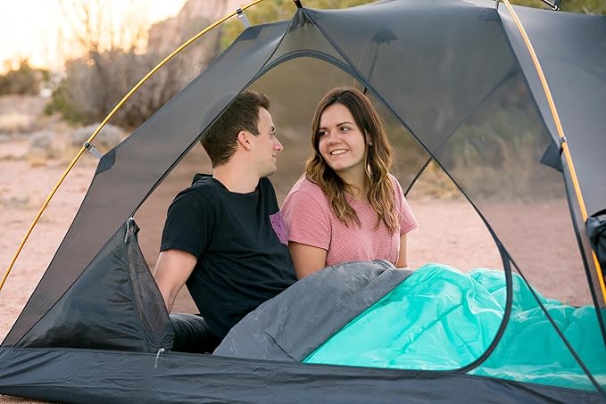 TETON Sports Cascade Double Sleeping Bag; Lightweight, Warm and Comfortable for Family Camping, Teal, 87" x 60"