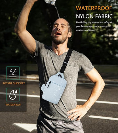Mini Sling Bag for Men Women, Waterproof Utility Crossbody Backpack Chest Bag for Hiking Travel Sports Running