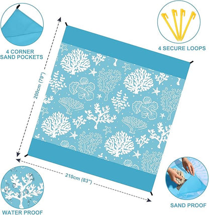 AISPARKY Beach Blanket Waterproof Sandproof Extra Large Beach Mat Quick Drying Outdoor Picnic Durable Portable Blanket for Travel Camping Hiking Beach Festival Picnic