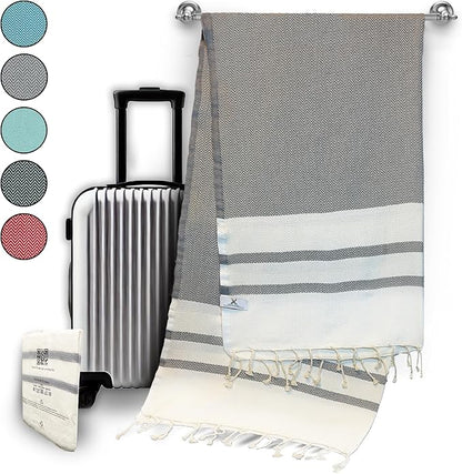 Cotton Travel Towel Quick Drying Camping Pool Hiking Large Size 39" x 78" Compact Vacuum Pack Lightweight Absorbent Breathable Keep Warm Blanket