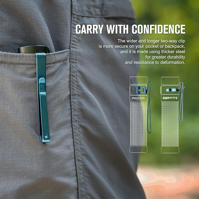 OLIGHT Baton3 Pro 1500 Lumens EDC Rechargeable Flashlights with MCC3, Compact Pocket Flashlight with L-Shape Stand and High Performance LED for Camping and Emergency(Cool White Light: 5700~6700K)