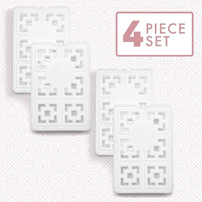 Cool Coolers Fashion Ice by Fit & Fresh, 4 Pack XL Slim Ice Packs, Unique Ice Pack Design for Womens Lunch Bag, Space Saving Reusable Ice Packs for Lunch Boxes, Cooler Ice Packs, Pearl White, 4PK