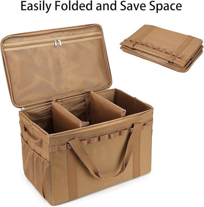Tactical Camping Storage Bag - 46L Utility Tote Bag Trunk Organizer (Coyote Brown)