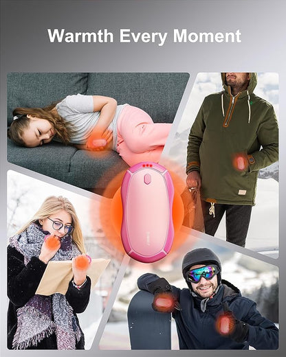 Hand Warmers Rechargeable 2 Pack - 15Hrs Long Heating Rechargeable Heater, Reusable Handwarmers, Portable Pocket Electric Hand Warmer Use As Winter Warm Christmas Birthday Gift