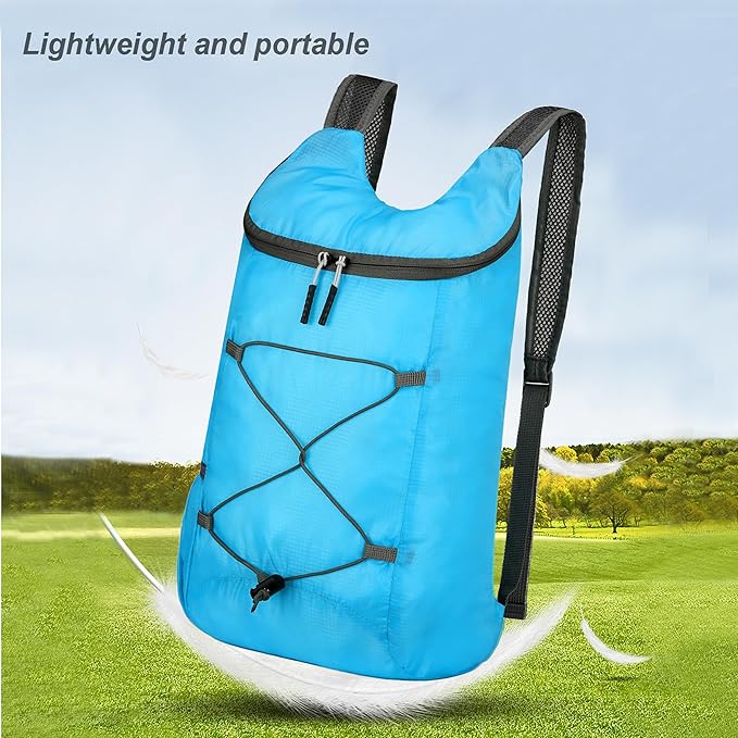 16L Hiking-Daypack Lightweight-Foldable Travel-Backpack Water-Resistant Camping Outdoor Packable Small Carry-on Bag (Blue)