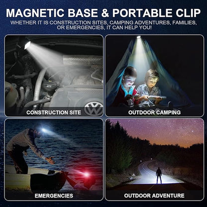 Rechargeable EDC Flashlight, 1200 Lumens Compact Pocket Clip Light | Dual Light Sources, USB C Charging, Magnetic Base | Ideal for Emergency.