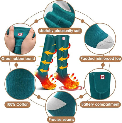 Autocastle Heated Socks, Electric Heated Socks for Men Women, Rechargeable Battery Heating Socks, Winter Warm Thermal Socks, Washable Unisex Foot Warmers for Hunting Camping Skiing Hiking Outdoors