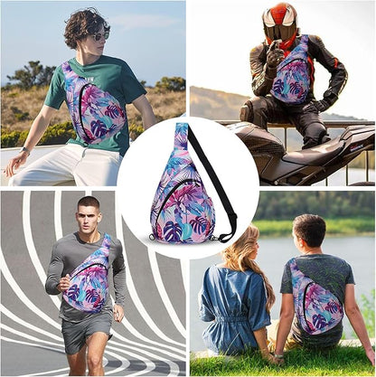 HUA ANGEL Crossbody Sling Bag for Men & Women Lightweight Waterproof Chest Shoulder Bag for Travel Hiking & Everyday Use
