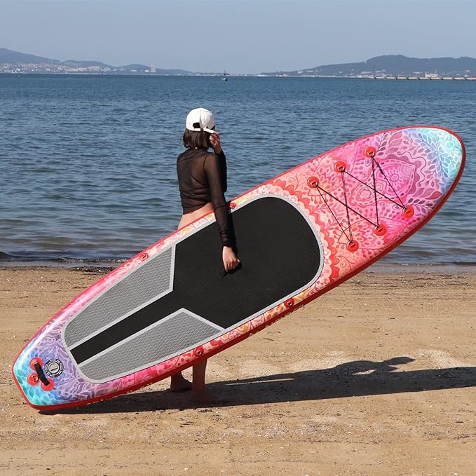 Inflatable Paddle Board for Adult, Paddle Board for All Skill Levels, Wide SUP Board with Primium Accessories Include SUP Carry Bag, Hand Pump, 10L Waterproof Bag and Adj Paddle