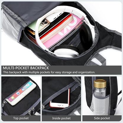 15L Lightweight Hiking Backpack Foldable Small Travel Backpack Packable Camping Backpack for Women Men (Black)