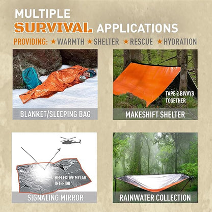 Monterra Emergency Survival Bivvy, Sleeping Bag, Hiking Essentials, Bivy Sack, Outdoor Gear and Equipment, Camping Accessories.