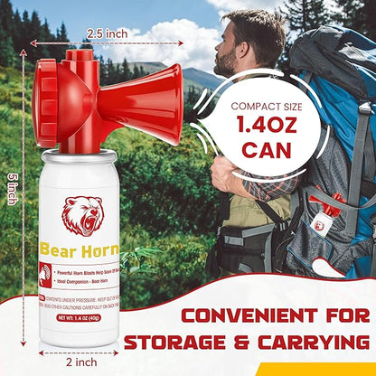 4 Pack Bear Horn to Scare Bears 1.4oz, Very Loud 120dB Bear Air Horns for Safety for Hiking, Heard Up to 1/2 Mile Away, Bear Spray Self Defense, Blow Horn to Scare Wild Animals, Bear Alarm