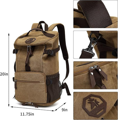 Gym Duffle Bag Backpack 4-Way Vintage canvas with Shoes Compartment for travel Sport Hiking laptop (Vintage coffee) X-Large