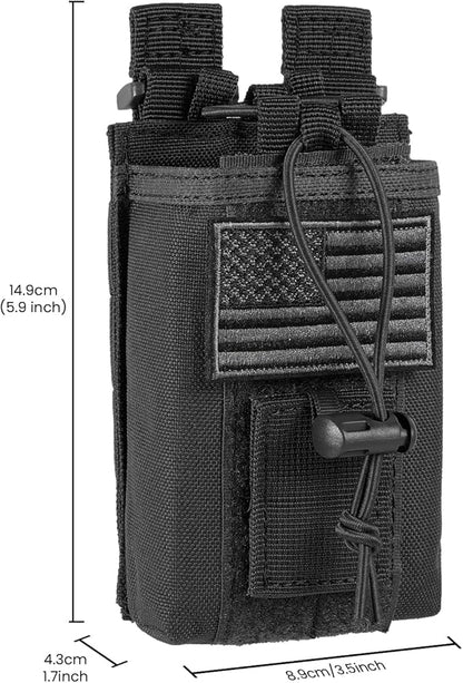 FRTKK Tactical Radio Holder Radio Holster Molle Radio Pouch Universal Radio Case Military Heavy Duty Radio Bag for Police Firefighter Two Ways Walkie Talkies Vest