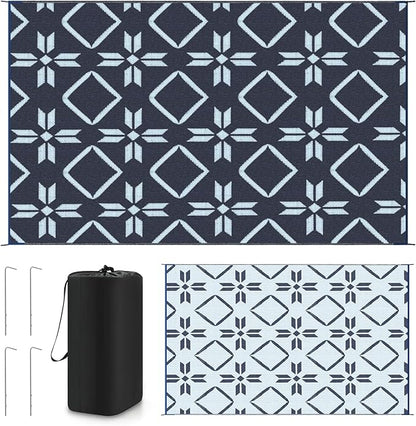 Kohree Outdoor Rug 6x9, RV Outdoor Rugs Reversible Waterproof Outdoor Camping Rug Patio Rugs Clearance with 4 Corner Loops for Patio, RV, Deck, Backyard, Picnic, Easy to Clean & Carry