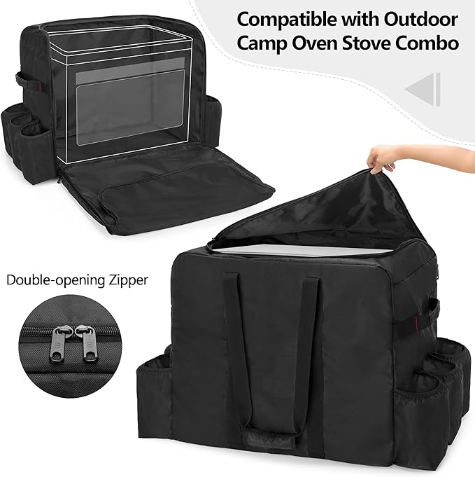 SAMDEW Camp Oven Carry Bag Compatible with Camp Chef Oven Stove Combo, Camping Oven Cover Compatible with Hike Crew Outdoor Gas Camping Oven, Portable Carrying Case for Camp Oven Accessories, Bag Only