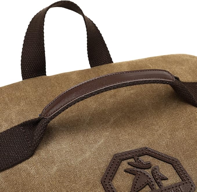 Gym Duffle Bag Backpack 4-Way Vintage canvas with Shoes Compartment for travel Sport Hiking laptop (Vintage coffee) X-Large