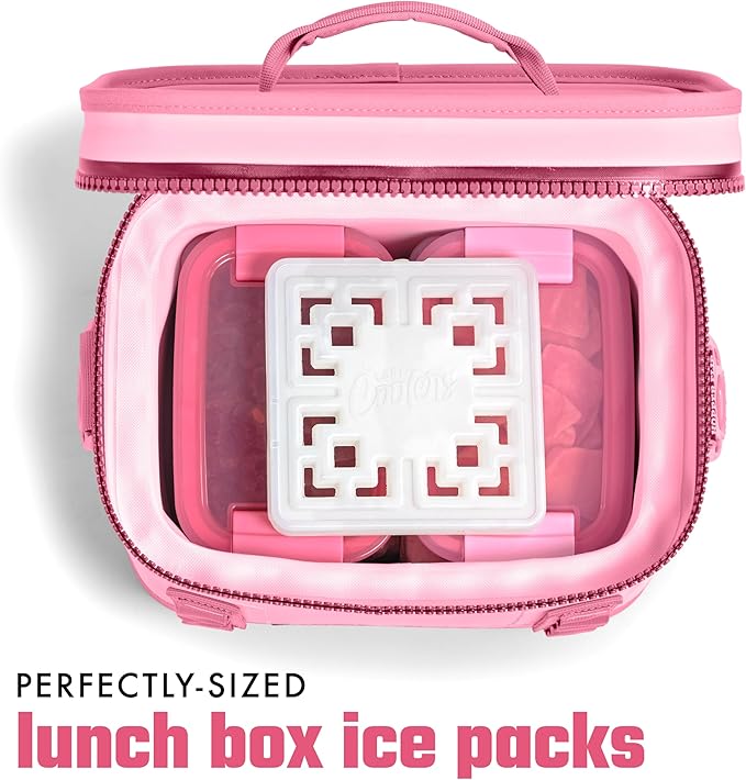 Cool Coolers Fashion Ice by Fit & Fresh, 6 Pack Large Slim Ice Packs, Unique Ice Pack Design for Womens Lunch Bag, Space Saving Reusable Ice Packs for Lunch Boxes, Cooler Ice Packs, Pearl White, 6PK
