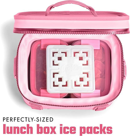 Cool Coolers Fashion Ice by Fit & Fresh, 6 Pack Large Slim Ice Packs, Unique Ice Pack Design for Womens Lunch Bag, Space Saving Reusable Ice Packs for Lunch Boxes, Cooler Ice Packs, Pearl White, 6PK
