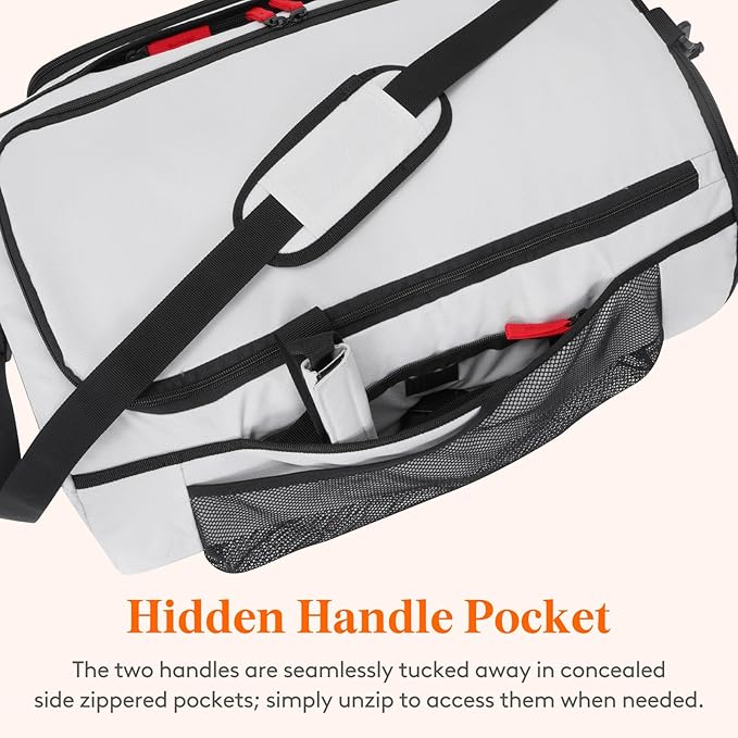 Lifewit Gym Bag for Men & Women with Shoe Compartment, 40L Carry On Duffle Bag for Travel, 3 In 1 Waterproof Weekender Workout Overnight Sports Backpack with Dry and Wet Seperation, Silver Gray
