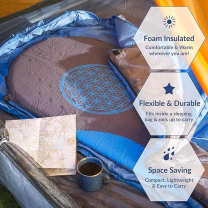 VENTURE 4TH Self Inflating Sleeping Pad - No Pump Required, Easy-Inflate - Warm, Quiet, Supportive Mattress for a Comfortable Night's Sleep - Compact Ultralight Mat - Ideal For Backpacking and Camping