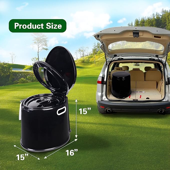 Portable Toilet, Adult and Child Toilet, 5.3 Gallon Mobile Toilet Bucket, Camping and Rv Toilet, Suitable for Camping, Hiking, Rv, Boat, Bedroom