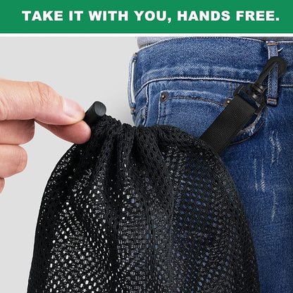 10 PCS With Clips Mesh Drawstring Bags, Portable Nylon Storage Bags for toy,Sports Storage,Outdoor activities etc. (5.9x7.9in)