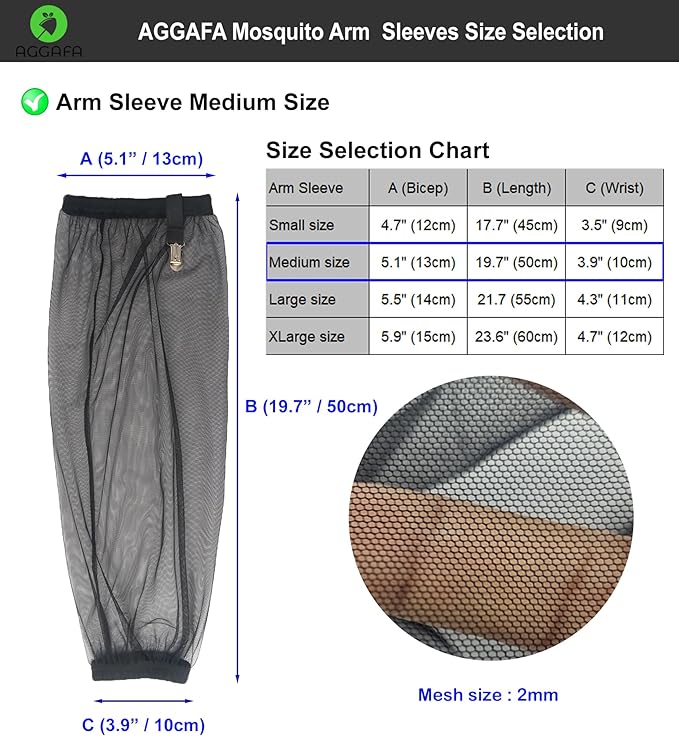 Mosquito Arm sleeves, Providing a physical barrier to help keep mosquitoes away from your arms