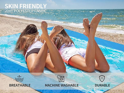 AISPARKY Beach Blanket Waterproof Sandproof Extra Large Beach Mat Quick Drying Outdoor Picnic Durable Portable Blanket for Travel Camping Hiking Beach Festival Picnic