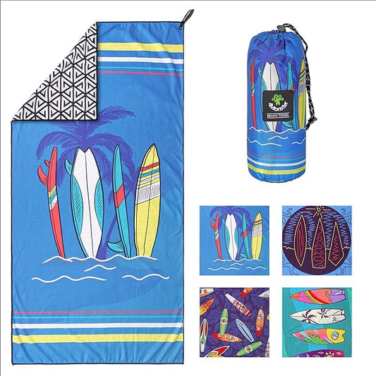 4Monster Microfiber Beach Towel Quick Dry,Super Absorbent Lightweight Travel Towel for Swimmers, Sand Free Camping Towel, Beach Towels for Pool, Swim, Water Sports,Yoga,Gym,Backpacking